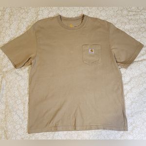 💥💥Carhartt Men's Original Fit Short Sleeve khaki Pocket Teeshirt Size Large